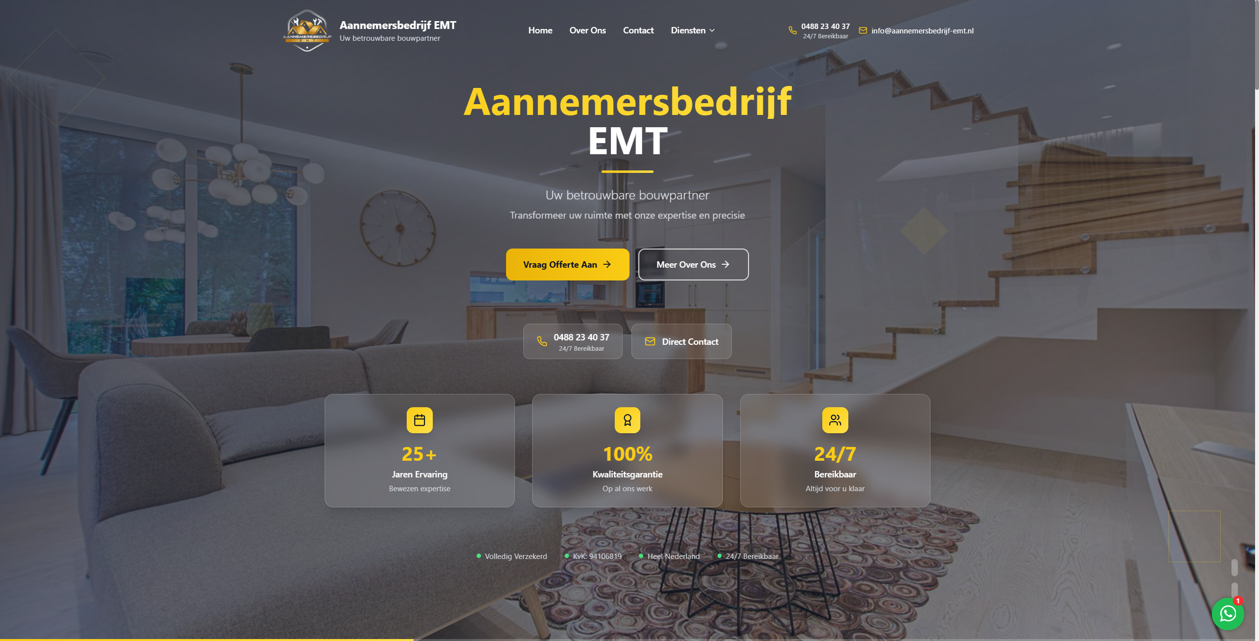 Aannemersbedrijf EMT website