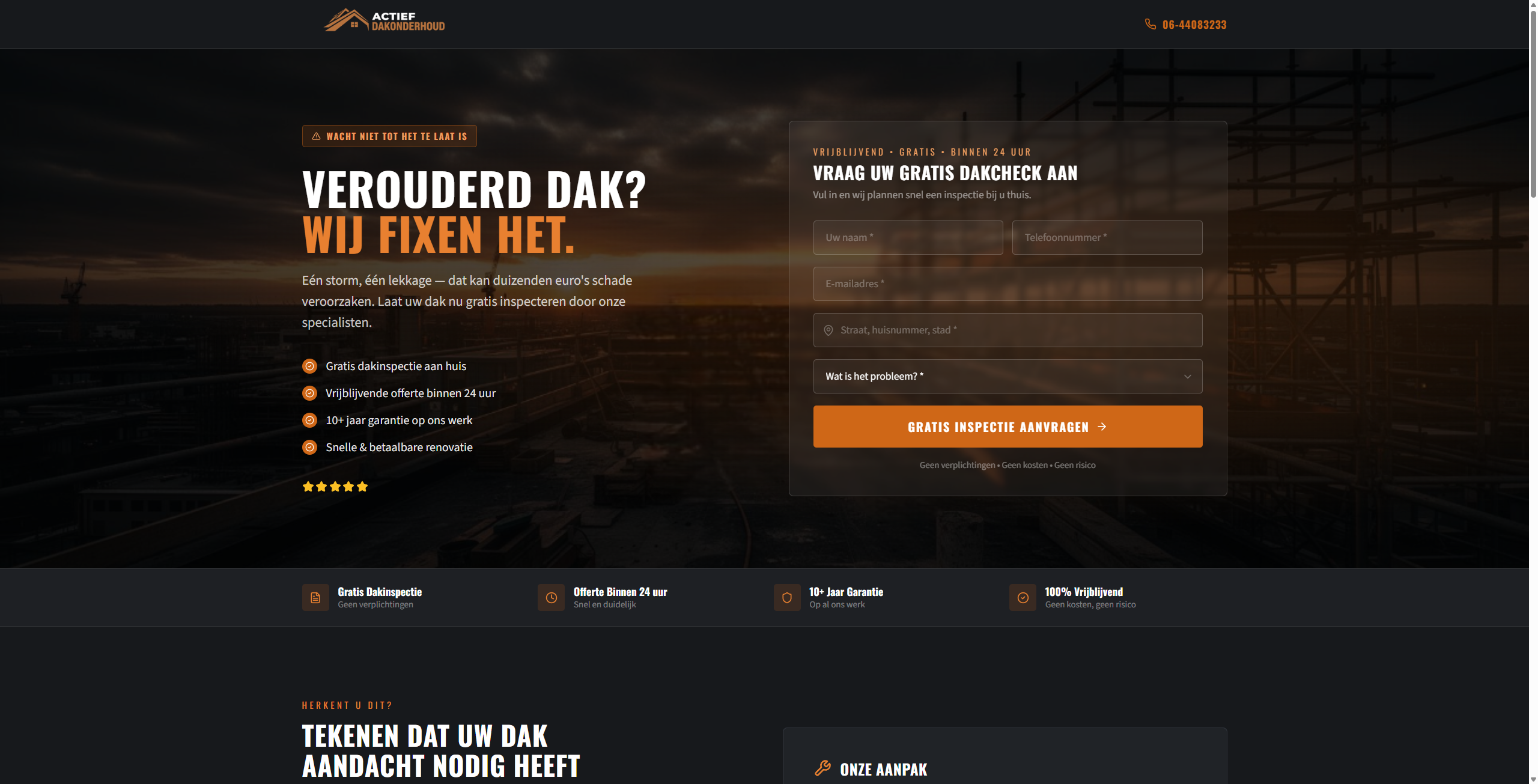 Actief Dakonderhoud website