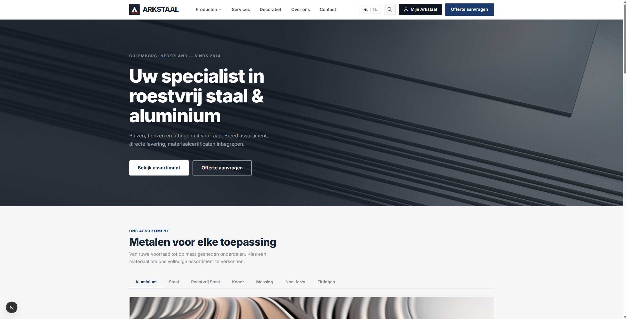 Arkstaal.nl website
