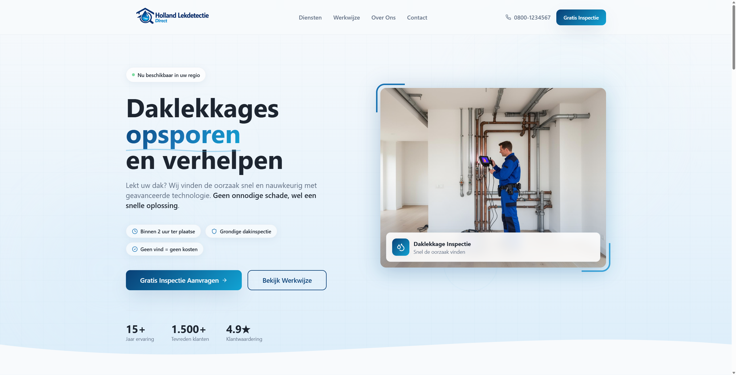 Holland Lekdetectie Direct website